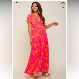 A floral maternity maxi dress size small